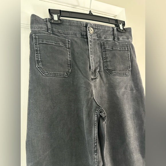 Pilcro The Skipper Charcoal Wide-Leg  High Rise Jeans - Picture 9 of 10